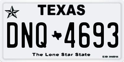 TX license plate DNQ4693