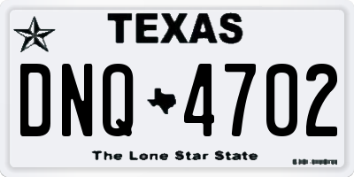 TX license plate DNQ4702