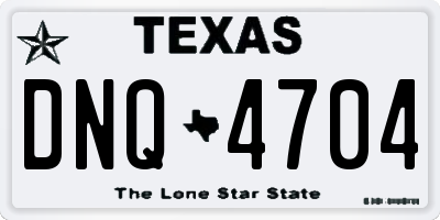 TX license plate DNQ4704