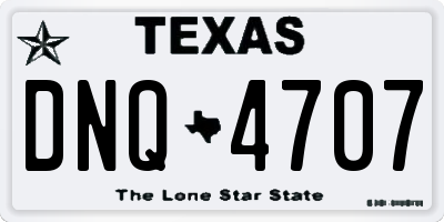TX license plate DNQ4707