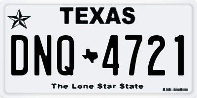 TX license plate DNQ4721