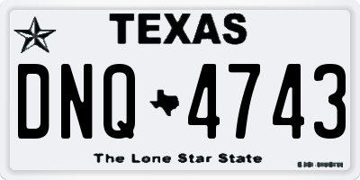 TX license plate DNQ4743