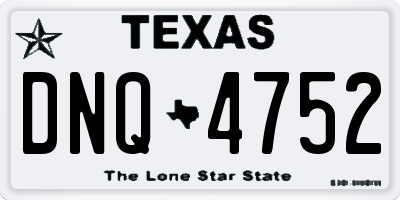 TX license plate DNQ4752