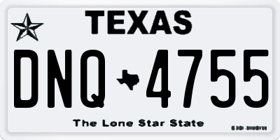 TX license plate DNQ4755
