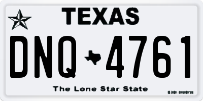 TX license plate DNQ4761