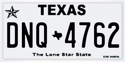 TX license plate DNQ4762