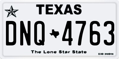 TX license plate DNQ4763