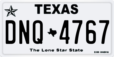 TX license plate DNQ4767