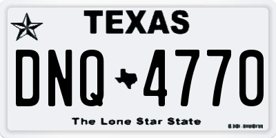 TX license plate DNQ4770