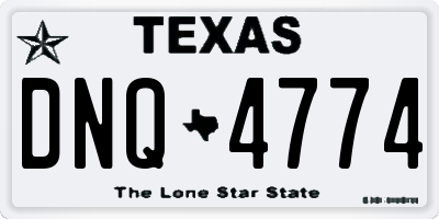 TX license plate DNQ4774