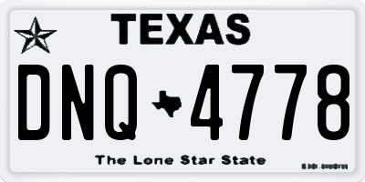 TX license plate DNQ4778