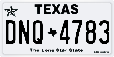 TX license plate DNQ4783