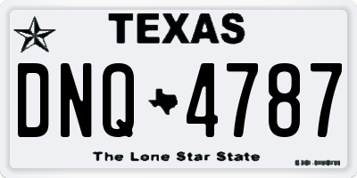 TX license plate DNQ4787