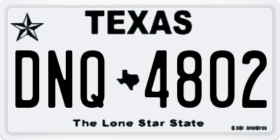 TX license plate DNQ4802