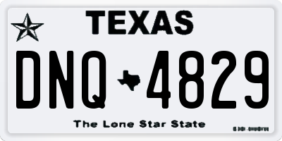 TX license plate DNQ4829