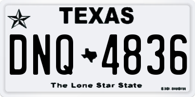 TX license plate DNQ4836