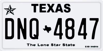 TX license plate DNQ4847