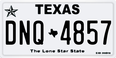TX license plate DNQ4857