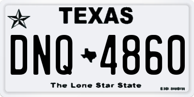 TX license plate DNQ4860