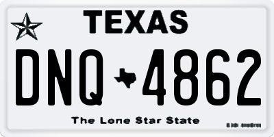 TX license plate DNQ4862