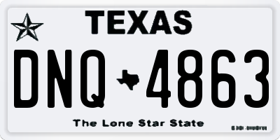 TX license plate DNQ4863