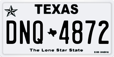 TX license plate DNQ4872