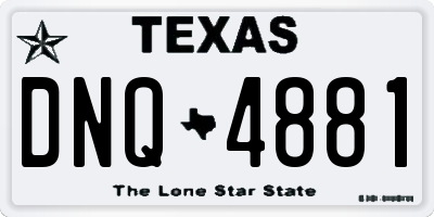 TX license plate DNQ4881