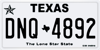 TX license plate DNQ4892