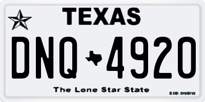 TX license plate DNQ4920