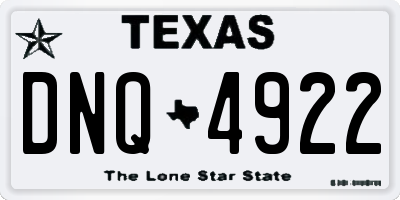 TX license plate DNQ4922