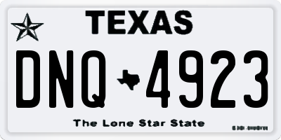 TX license plate DNQ4923