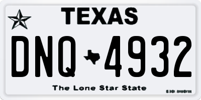 TX license plate DNQ4932