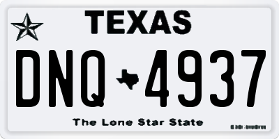 TX license plate DNQ4937