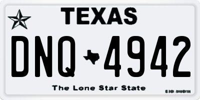 TX license plate DNQ4942