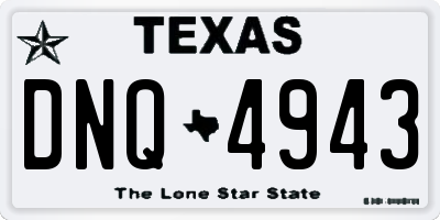 TX license plate DNQ4943