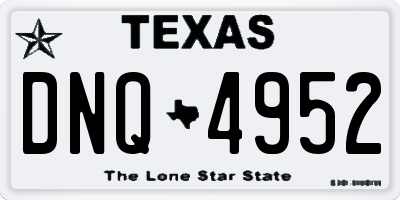 TX license plate DNQ4952