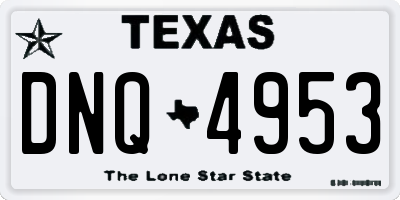TX license plate DNQ4953