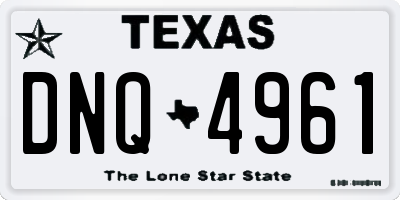 TX license plate DNQ4961