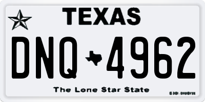 TX license plate DNQ4962