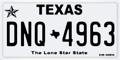 TX license plate DNQ4963