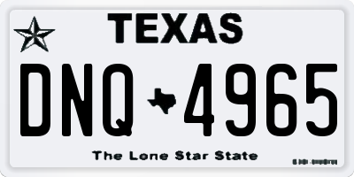 TX license plate DNQ4965