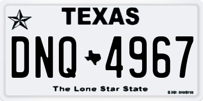 TX license plate DNQ4967