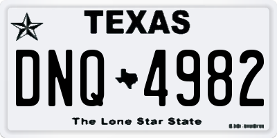 TX license plate DNQ4982