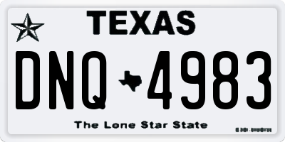 TX license plate DNQ4983