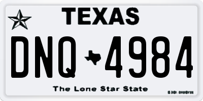 TX license plate DNQ4984