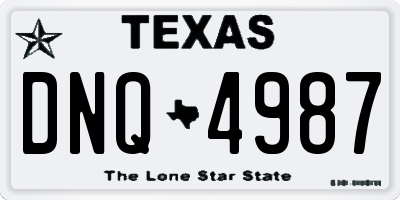 TX license plate DNQ4987