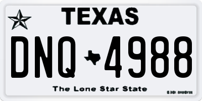 TX license plate DNQ4988