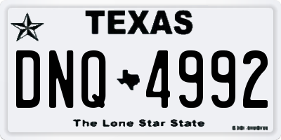 TX license plate DNQ4992