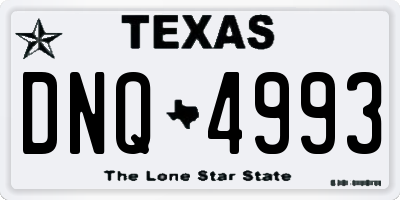 TX license plate DNQ4993
