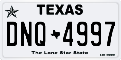 TX license plate DNQ4997
